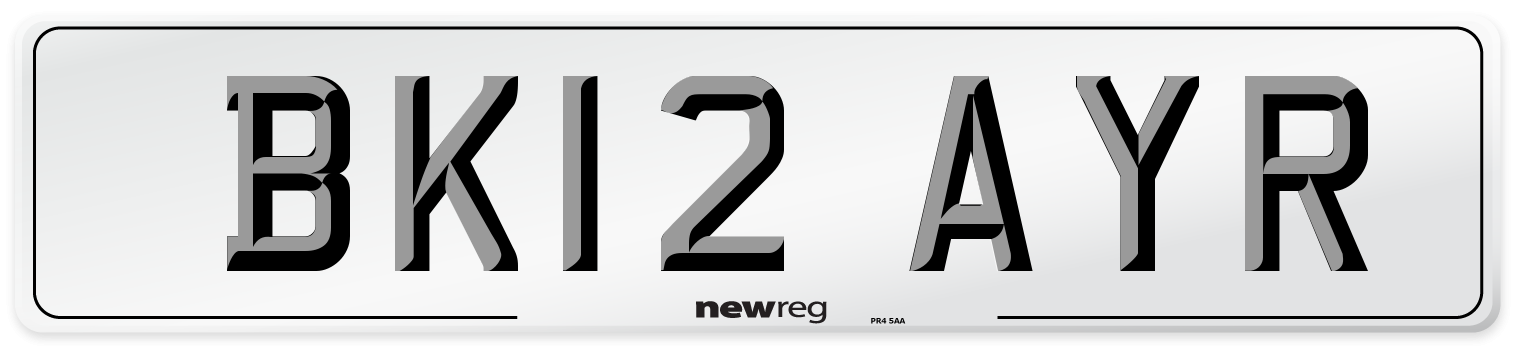 BK12 AYR Number Plate from New Reg